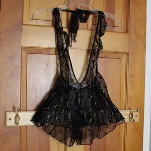 Esther Moon & Star Print Sheer Romper